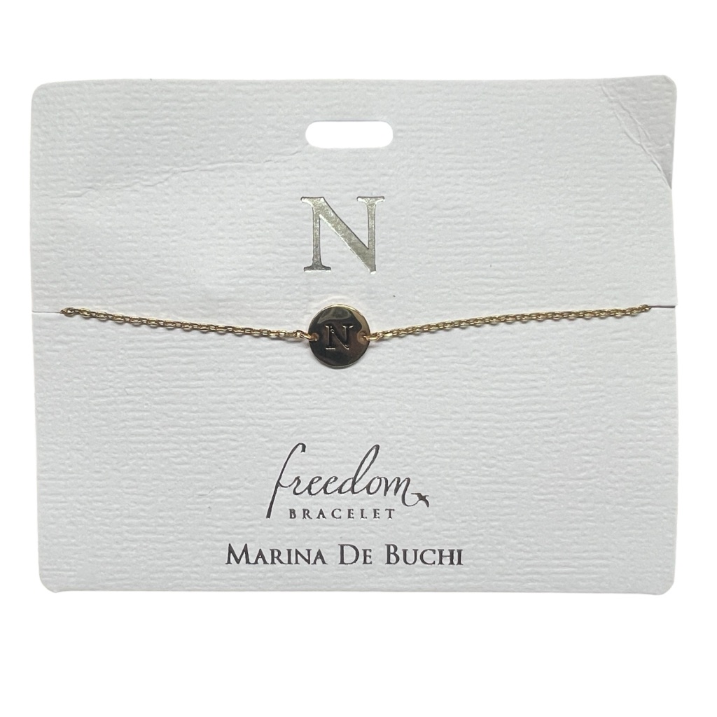 Marina De Buchi Initial Letter N Bracelet: Bespoke Jewelry Freedom Bracelet Nwt